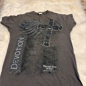 Devotion Graphic Cross Short-Sleeve Tee - Charcoal Gray